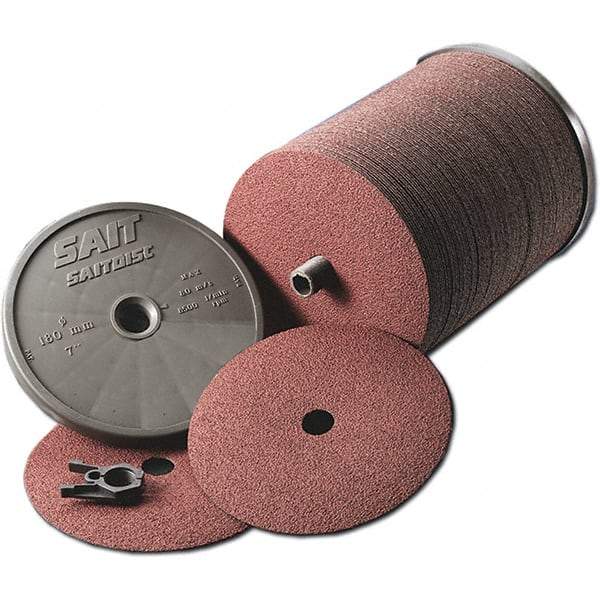 Sait - 4-1/2" Diam 7/8" Hole 36 Grit Fiber Disc - Aluminum Oxide, 11,000 Max RPM - Exact Industrial Supply