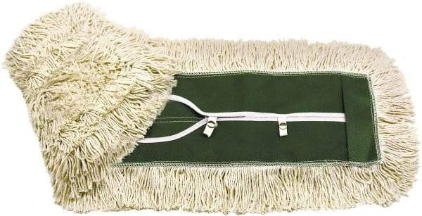 O-Cedar - 18" Long x 5" Wide Cotton Dust Mop Head - Key-Slot Snaps, Launderable - Exact Industrial Supply