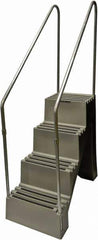 Diversified Plastics - 4 Steps, 6' 1-1/2"' High, Polypropylene Step Stand - 500 Lb Load Capacity, 22" Base Width - Exact Industrial Supply