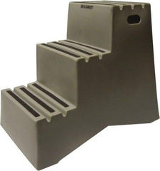 Diversified Plastics - 3 Steps, 2' 5-1/2"' High, Polypropylene Step Stand - 500 Lb Load Capacity, 22-1/2" Base Width - Exact Industrial Supply