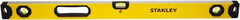 Stanley - Magnetic 48" Long 3 Vial Box Beam Level - Aluminum, Yellow, 1 Level & 2 Plumb Vials - Exact Industrial Supply