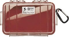 Pelican Products, Inc. - 5-1/16" Wide x 2-1/8" High, Clamshell Hard Case - Clear/Red, Polycarbonate - Exact Industrial Supply