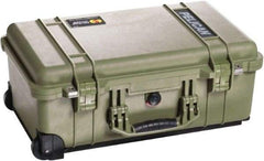 Pelican Products, Inc. - 13-13/16" Wide x 9" High, Clamshell Hard Case - Olive, Plastic - Exact Industrial Supply