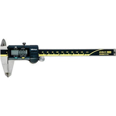 Mitutoyo - 0 to 6" Range 0.01mm Resolution, Electronic Caliper - Steel with 40mm Carbide-Tipped Jaws, 0.001" Accuracy - Exact Industrial Supply