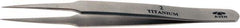 Aven - 4-3/4" OAL 2-SA Precision Tweezers - Fine Straight Point - Exact Industrial Supply