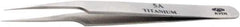 Aven - 4-1/2" OAL 5-SA Precision Tweezers - Straight, High Precision Tips - Exact Industrial Supply