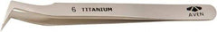 Aven - 4-1/4" OAL 6-SA Precision Tweezers - Bent Point - Exact Industrial Supply