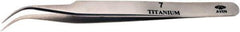 Aven - 4-3/4" OAL 7 Precision Tweezers - Curved Shape, 7A, Fine Tips - Exact Industrial Supply