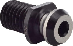 Iscar - CAT40 Taper, 5/8-11 Thread, 45° Angle Radius, Standard Retention Knob - 1-1/2" OAL, 0.74" Knob Diam, 0.64" from Knob to Flange, 0.28" Coolant Hole, Through Coolant - Exact Industrial Supply