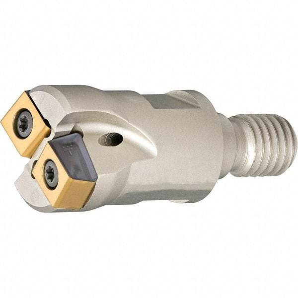 Iscar - 15.95mm Cut Diam, 2.5mm Max Depth of Cut, Indexable Plunge End Mill - M8 Modular Connection, HTP LNHT 0604 Insert Style, HTP-M-LN06 Toolholder Style, Through Coolant, Series FlexFit, TangPlunge - Exact Industrial Supply