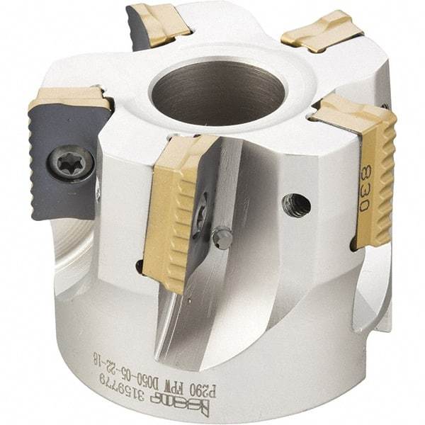 Iscar - 8 Inserts, 3" Cut Diam, 1" Arbor Diam, 0.708" Max Depth of Cut, Indexable Square-Shoulder Face Mill - 0° Lead Angle, 1-3/4" High, P290 AC.T 1806.. Insert Compatibility, Through Coolant, Series MillShred - Exact Industrial Supply