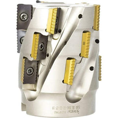 Iscar - 12 Inserts, 2" Cut Diam, 1" Arbor Diam, 2.1" Max Depth of Cut, Indexable Square-Shoulder Face Mill - 0° Lead Angle, 3.15" High, P290 AC.T 1806.. Insert Compatibility, Through Coolant, Series MillShred - Exact Industrial Supply