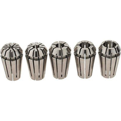 Iscar - 5 Piece, 1/8" to 3/8" Capacity, ER Collet Set - Increments of 1/16", Series ER16 - Exact Industrial Supply