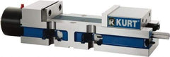 Kurt - 4" Jaw Width, 6" Jaw Opening Capacity, Horizontal Stationary Machine Vise - Hydraulic Operation, 7,800 Lb Capacity, 1 Station, 14.16" Long x 3.4900" High x 1-15/64" Deep, 1.235" Jaw Height, Ductile Iron - Exact Industrial Supply