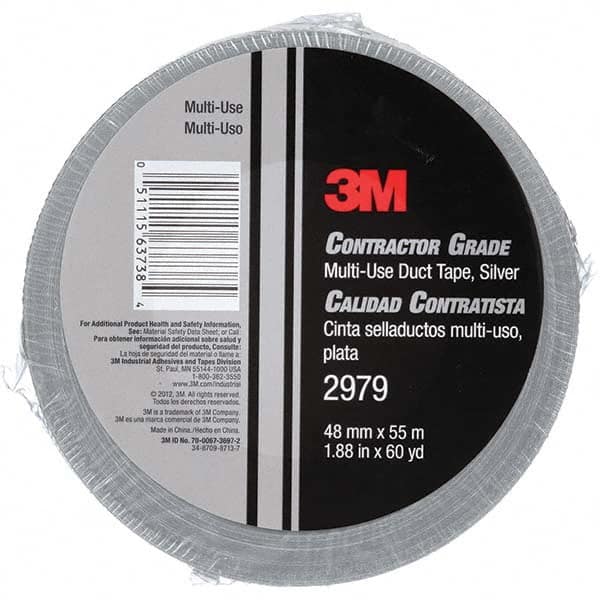 3M - 60 Yd x 1.88" x 7 mil Gray Polyethylene Cloth Duct Tape - Exact Industrial Supply