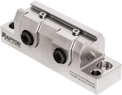 Raptor Workholding - 1-1/4" High x 1" Wide x 3-3/4" Long Vise Clamp - 3/8" Jaw Opening Capacity, 1/8" High x 2-1/2" Wide Jaw, For 4 & 5 Axis Workholding Systems - Exact Industrial Supply