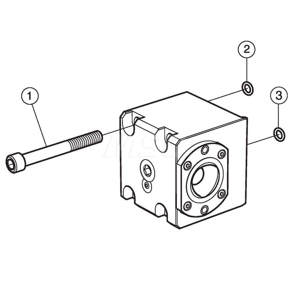 Modular Lathe Adapter/Mount: Right Hand Cut, C4 Modular Connection Through Coolant, Series Cx-TR/LI-OK-X