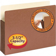 SMEAD - 11-3/4 x 9-1/2", Letter Size, Redrope, Expansion Folders - 11 Point Stock, Straight Tab Cut Location - Exact Industrial Supply