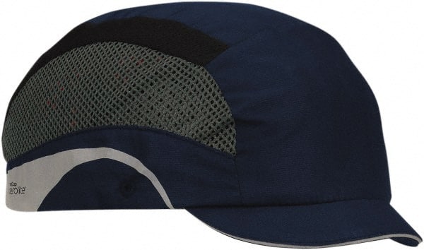 Adjustable 1″ Brim Vented Bump Cap Polyester, Navy Blue