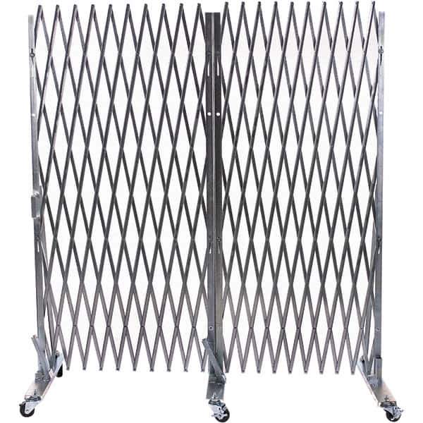 Illinois Engineered Products - 102" High Portable Traffic Control Gate - Galvanized Steel, Silver - Exact Industrial Supply
