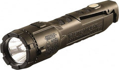 Handheld Flashlight: LED, 18 hr Max Run Time, AA Battery 3 Light Modes, Polycarbonate, Black