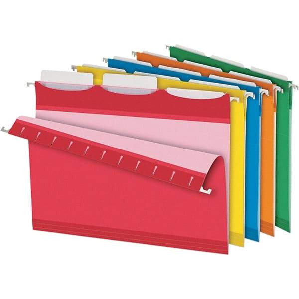 Pendaflex - 8-1/2 x 11", Letter Size, Assorted Colors, Hanging File Folder - 11 Point Stock, 1/3 Tab Cut Location - Exact Industrial Supply