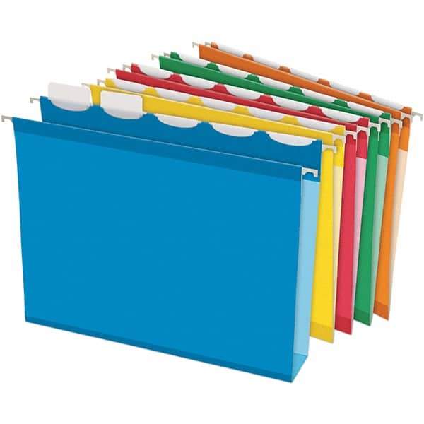 Pendaflex - 8-1/2 x 11", Letter Size, Assorted Colors, Hanging File Folder - 11 Point Stock, 1/5 Tab Cut Location - Exact Industrial Supply