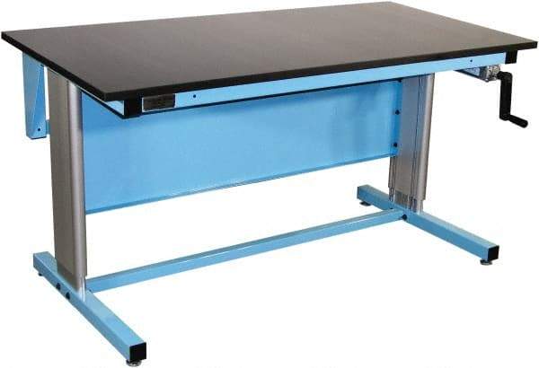 Proline - 72 Wide x 30" Deep x 42" High, Epoxy Resin Workbench - Adjustable Height Legs, Blue - Exact Industrial Supply