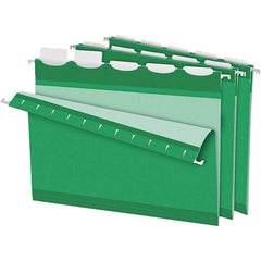 Pendaflex - 8-1/2 x 11", Letter Size, Bright Green, Hanging File Folder - 11 Point Stock, 1/5 Tab Cut Location - Exact Industrial Supply