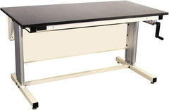Proline - 72 Wide x 30" Deep x 42" High, Chem-Guard Workbench - Adjustable Height Legs, Beige - Exact Industrial Supply