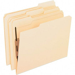 Pendaflex - 8-1/2 x 11", Letter Size, Manila, File Folders with Top Tab - 11 Point Stock, Assorted Tab Cut Location - Exact Industrial Supply