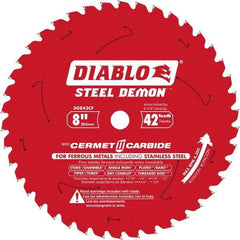 Freud - 8" Diam, 5/8" Arbor Hole Diam, 42 Tooth Wet & Dry Cut Saw Blade - Carbide-Tipped, Burr-Free Action, Standard Round Arbor - Exact Industrial Supply