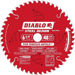 Freud - 6-3/4" Diam, 20mm Arbor Hole Diam, 48 Tooth Wet & Dry Cut Saw Blade - Carbide-Tipped, Burr-Free Action, Standard Round Arbor - Exact Industrial Supply