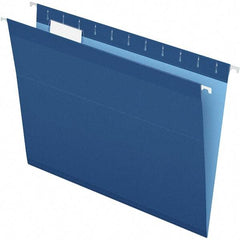 Pendaflex - 8-1/2 x 11", Letter Size, Navy, Hanging File Folder - 11 Point Stock, 1/5 Tab Cut Location - Exact Industrial Supply