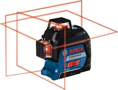 Bosch - 3 Beam 200' Max Range Self Leveling Line Laser - 3/32" at 30' Accuracy, Battery Included - Exact Industrial Supply