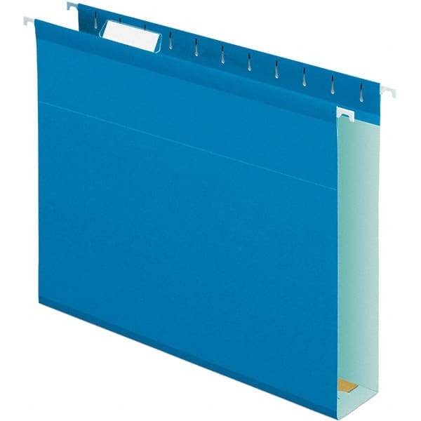 Pendaflex - 8-1/2 x 11", Letter Size, Blue, Hanging File Folder - 11 Point Stock, 1/5 Tab Cut Location - Exact Industrial Supply