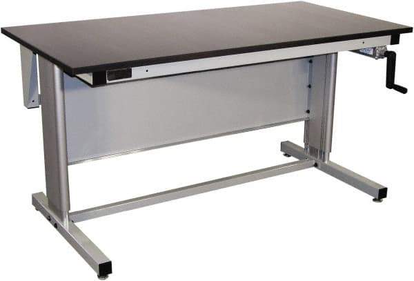 Proline - 72 Wide x 30" Deep x 42" High, Epoxy Resin Workbench - Adjustable Height Legs, Gray - Exact Industrial Supply