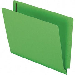 Pendaflex - 8-1/2 x 11", Letter Size, Green, File Folders with End Tab - 11 Point Stock, Straight Tab Cut Location - Exact Industrial Supply