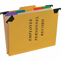 Pendaflex - 11-3/4 x 9-3/4", Letter Size, Yellow, File Folders with Top Tab - 20 Point Stock, 2nd Position Tab Cut Location - Exact Industrial Supply