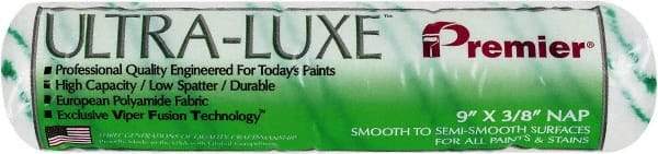 Premier Paint Roller - 3/8" Nap, 9" Wide Paint Roller Cover - Semi-Smooth Texture, Polyamide - Exact Industrial Supply