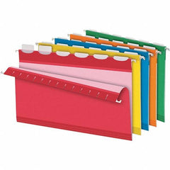 Pendaflex - 8-1/2 x 14", Legal, Assorted Colors, Hanging File Folder - 11 Point Stock, 1/6 Tab Cut Location - Exact Industrial Supply