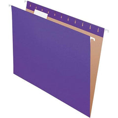 Pendaflex - 8-1/2 x 11", Letter Size, Violet, Hanging File Folder - 11 Point Stock, 1/5 Tab Cut Location - Exact Industrial Supply