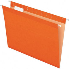 Pendaflex - 8-1/2 x 11", Letter Size, Orange, Hanging File Folder - 11 Point Stock, 1/5 Tab Cut Location - Exact Industrial Supply