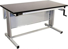Proline - 72 Wide x 30" Deep x 42" High, Chem-Guard Workbench - Adjustable Height Legs, Gray - Exact Industrial Supply