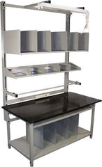 Proline - 72 Wide x 30" Deep x 36" High, Epoxy Resin Workbench - Adjustable Height Legs, Gray - Exact Industrial Supply