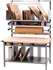 Proline - 72 Wide x 30" Deep x 36" High, Maple Workbench - Adjustable Height Legs, Gray - Exact Industrial Supply