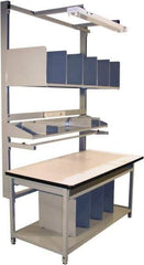Proline - 72 Wide x 30" Deep x 36" High, Static Dissipative Workbench - T-Molded Edge, Adjustable Height Legs, Gray - Exact Industrial Supply
