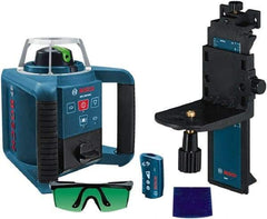 Bosch - 650' Measuring Range, 1/8" at 100' Accuracy, Self-Leveling Horizontal & Vertical Rotary Laser - ±5° Self Leveling Range, 1 Beam, 2-D Battery Included - Exact Industrial Supply