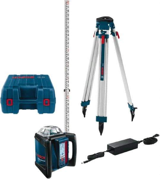 Bosch - 1,650' Measuring Range, 1/16" at 100' Accuracy, Self-Leveling Horizontal Rotary Slope Laser - ±5° Self Leveling Range, 1 Beam - Exact Industrial Supply