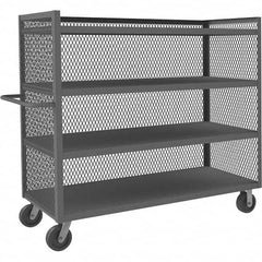 Durham - 3,000 Lb Capacity 4-Shelf 3-Sided Mesh Truck - Exact Industrial Supply